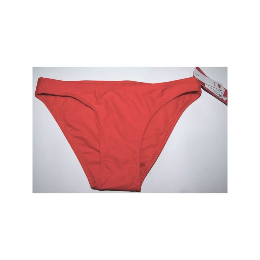 XHILARATION Women's Red Cheeky Swimwear Bottom S\P